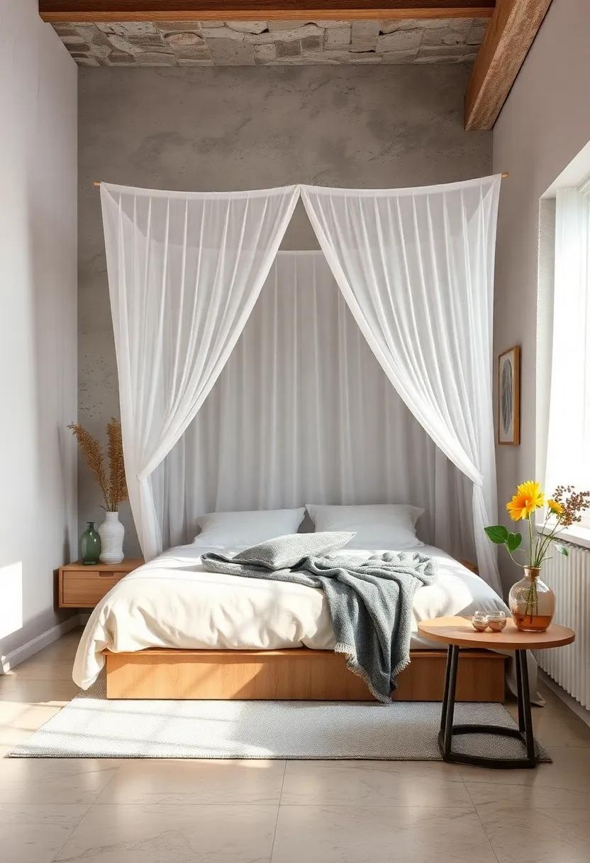 Choose a Lightweight Canopy: Add a sheer canopy over your bed for an ethereal touch that softens the space and adds visual interest