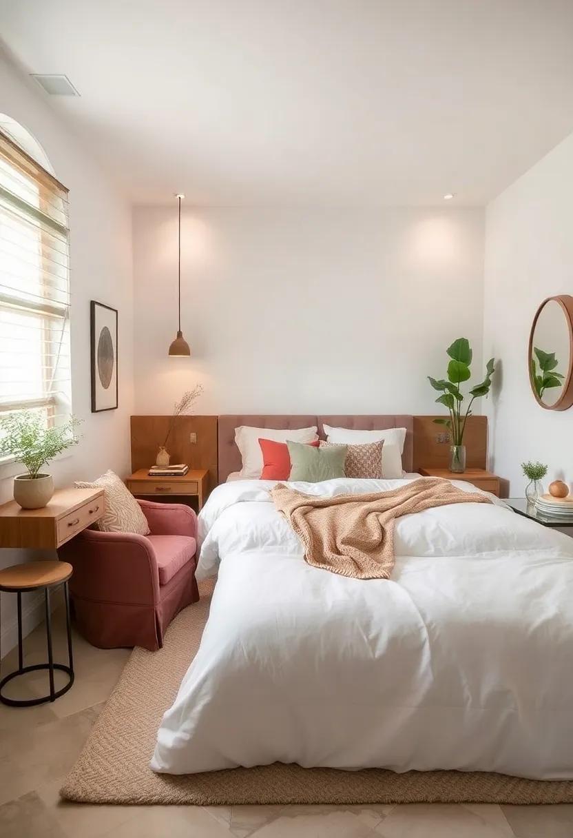 Choose a Soothing Color Palette: Opt for soft, neutral hues or pale pastels to create an airy, calming atmosphere that promotes relaxation