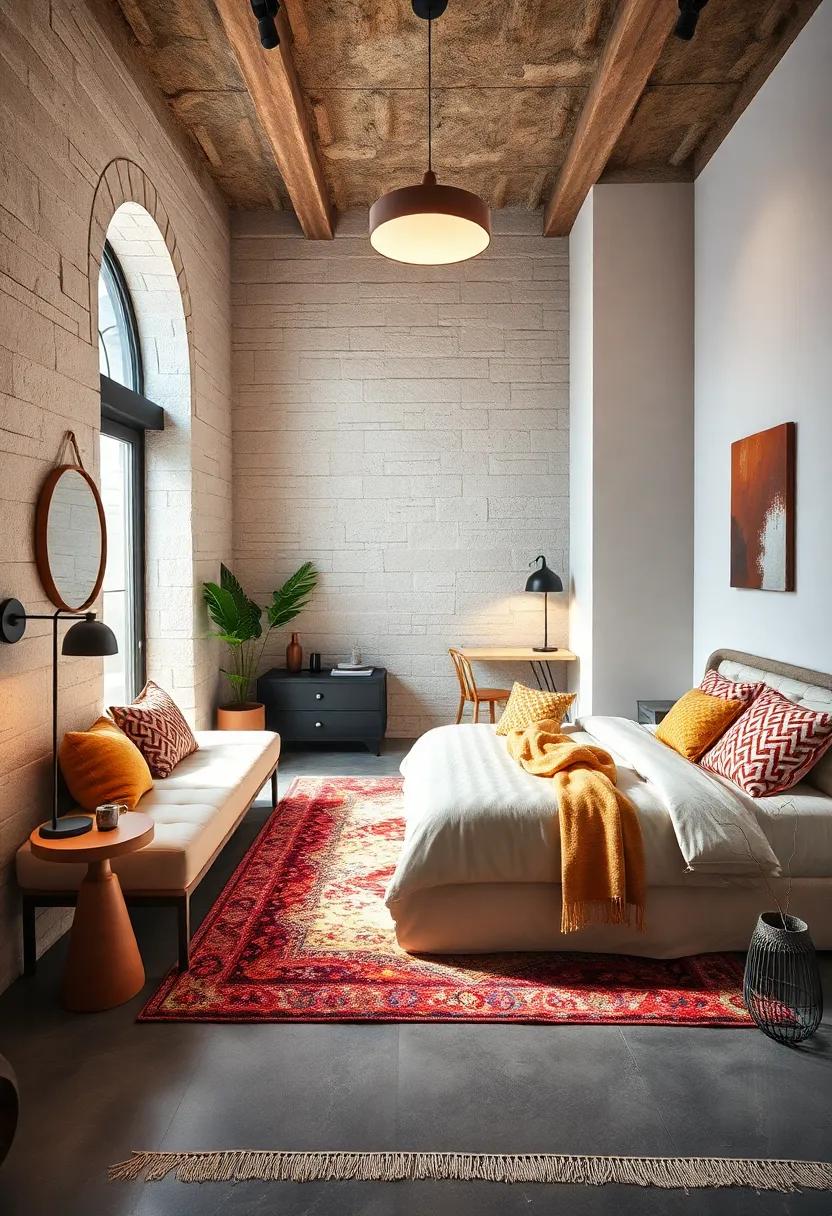 Incorporate a Statement Rug: Select a vibrant or textured area rug to anchor the space and provide a cozy underfoot experience