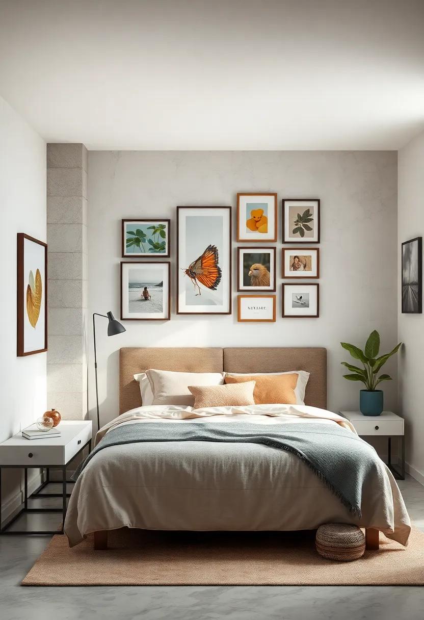 Personalize with Art: Curate a gallery wall of your favorite art pieces or photographs to express your personality and style