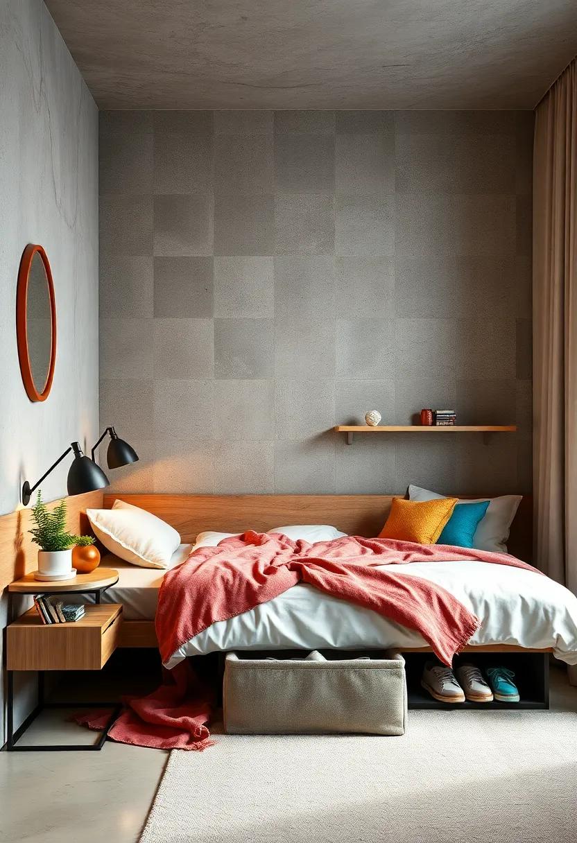 Use Underbed Storage: Take advantage of the space under your bed with bins or drawers to organize seasonal clothing and shoes