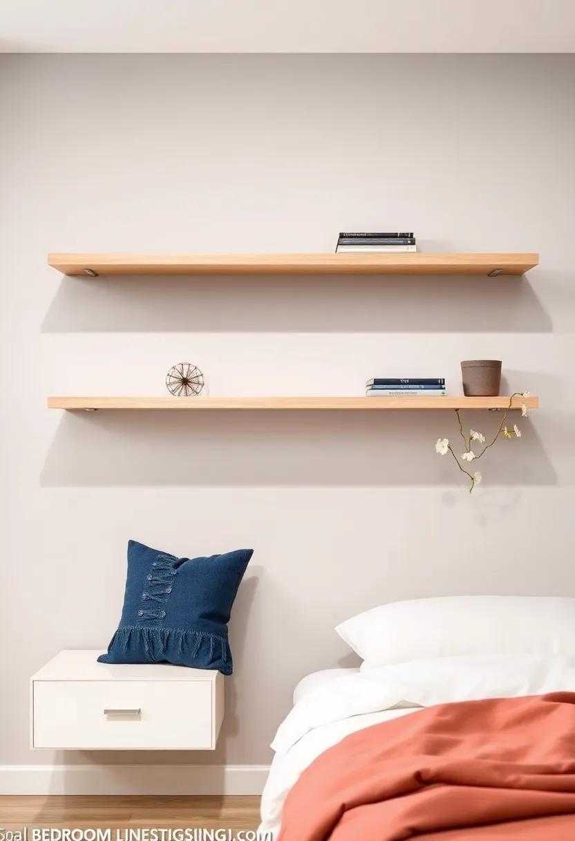 Dressing Up a Small Bedroom with Chic Floating Shelves