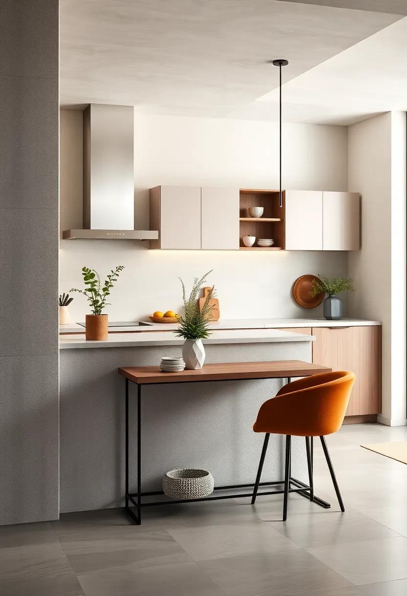 Select a slim console table as a breakfast bar alternative for those tight on space while keeping style in mind