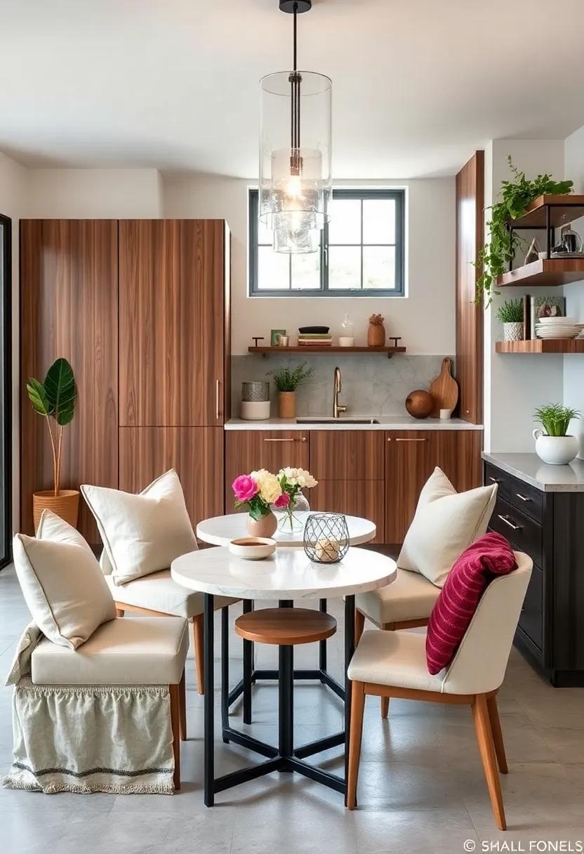 Nested Tables: Use nested tables that can be separated for gatherings or stacked to save space, providing flexibility based on your needs