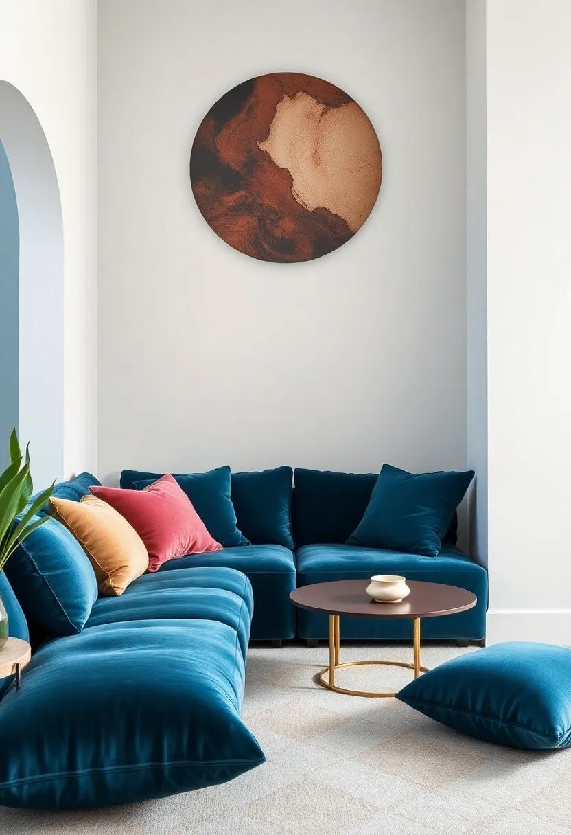 Elevate Your Aesthetic with Richly Textured Velvet in Small Living Rooms