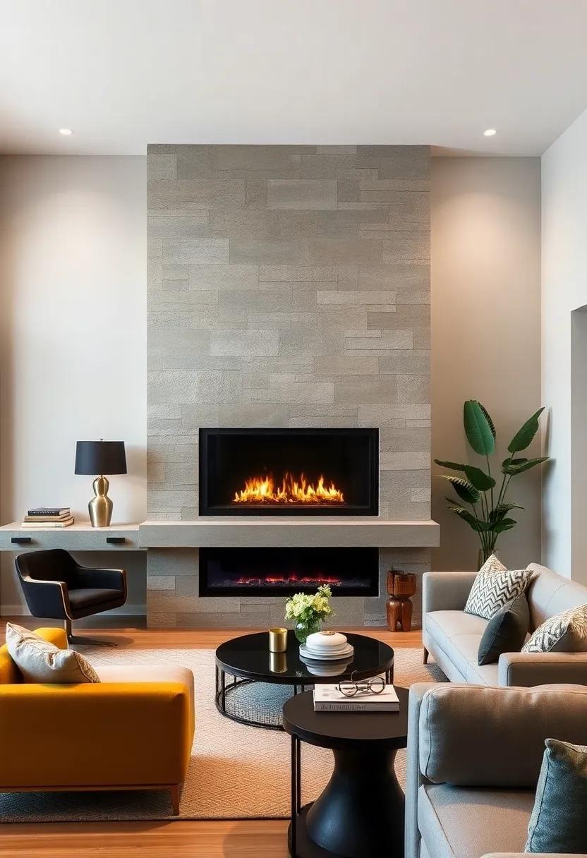 Metal Accents: Use a floating mantel with metallic finishes to introduce a sleek, modern edge to your small living room