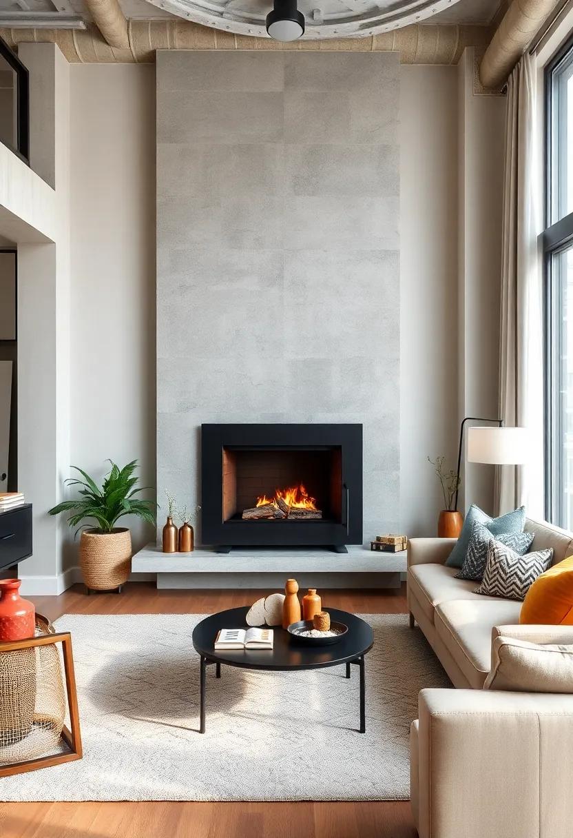 Industrial Chic: A black metal floating mantel can give your fireplace an industrial flair,perfectly suited for urban apartments
