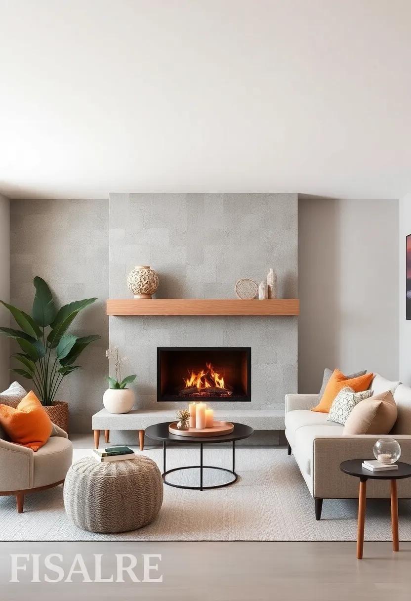 Go Coastal: Opt for a light, weathered wood floating mantel that evokes beach vibes and pairs well with a light color palette