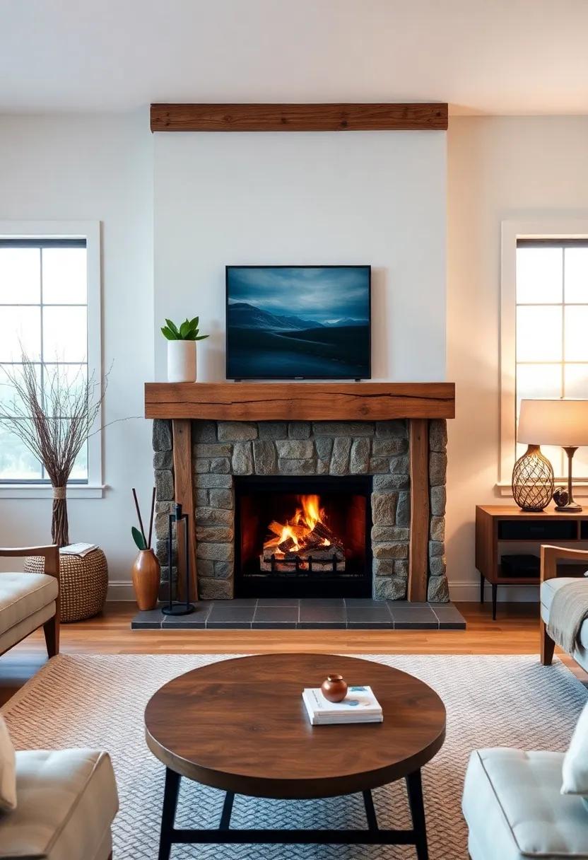Cozy ambiance with‌ Reclaimed​ Wood Fireplaces​ in Small ​Living Rooms