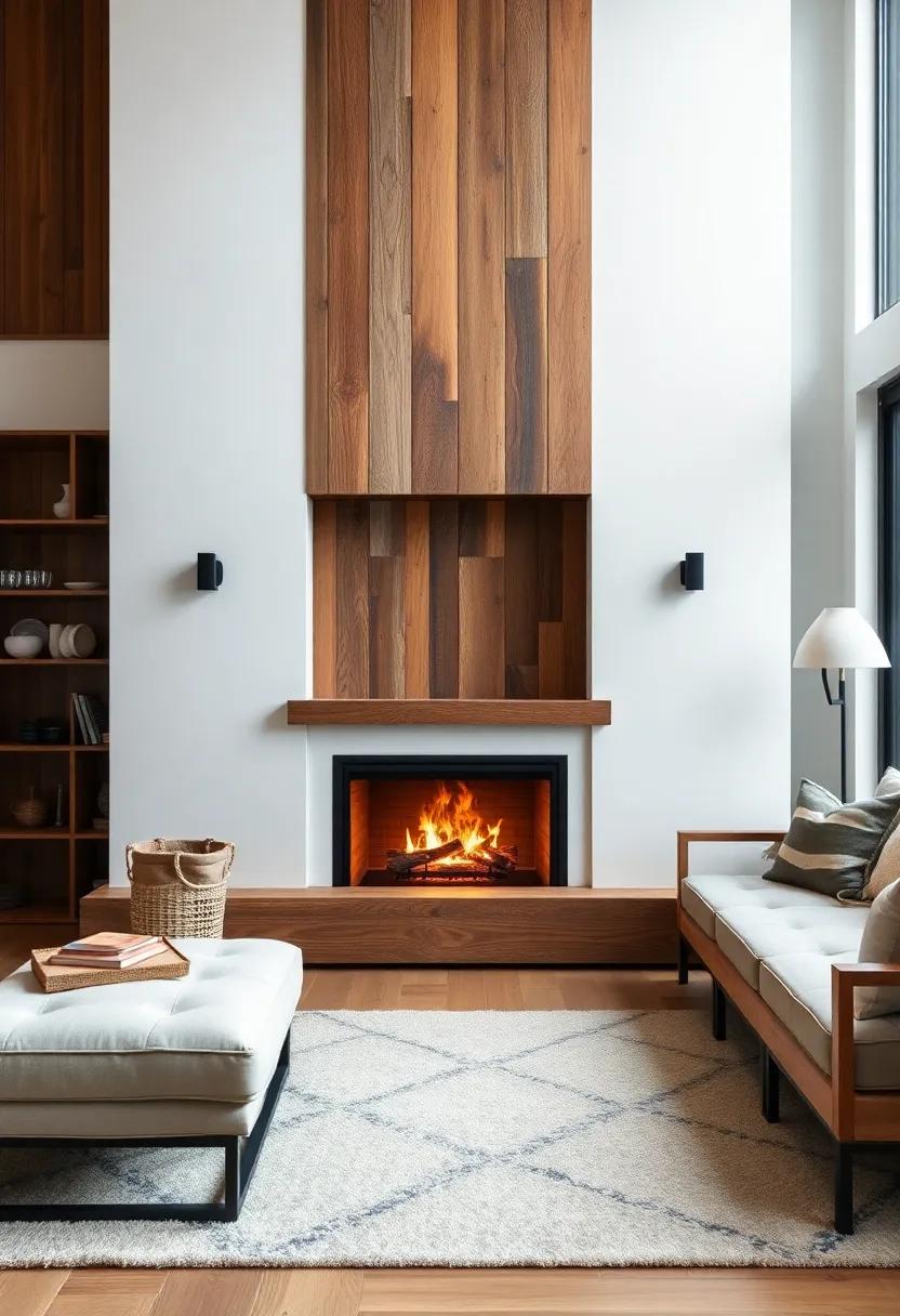Innovative Design Ideas for reclaimed Wood Fireplaces