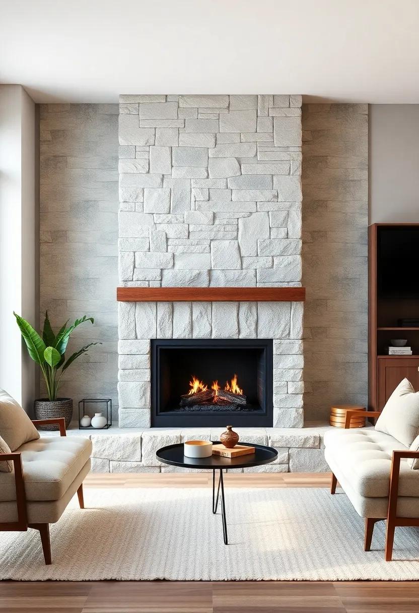 Accessories That Accent Stone Fireplaces Beautifully