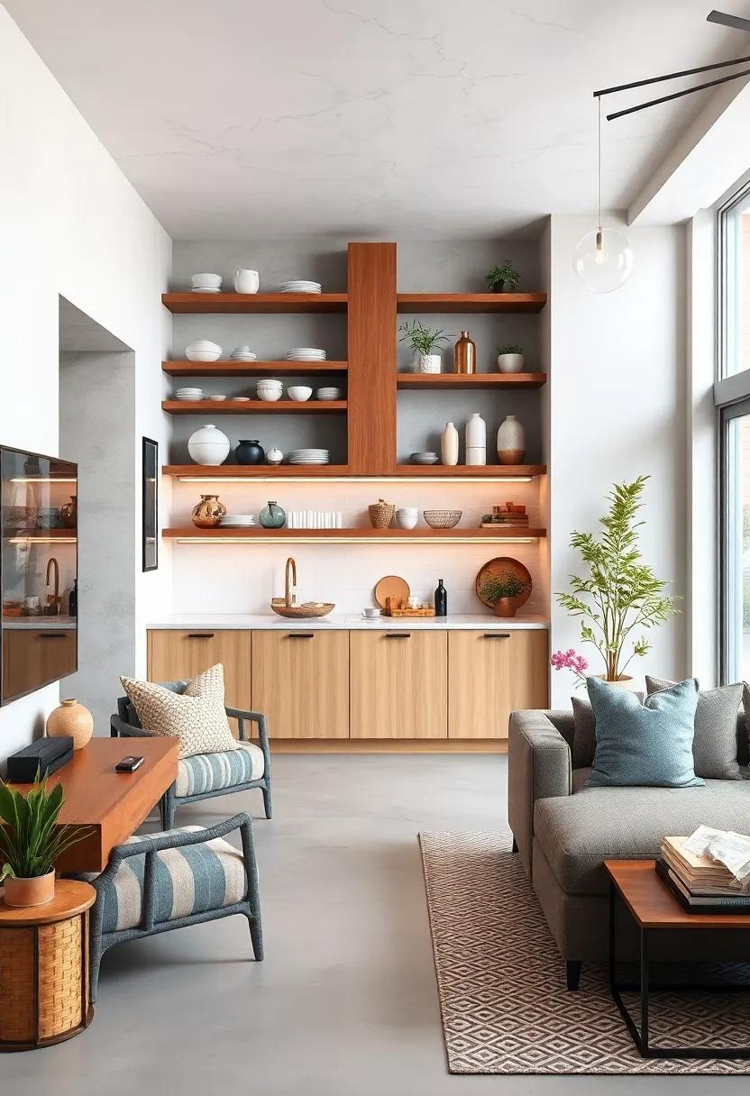 Incorporate Open shelving: Display your favorite dishes and decor on open shelves to add personality to your kitchen and keep essentials accessible