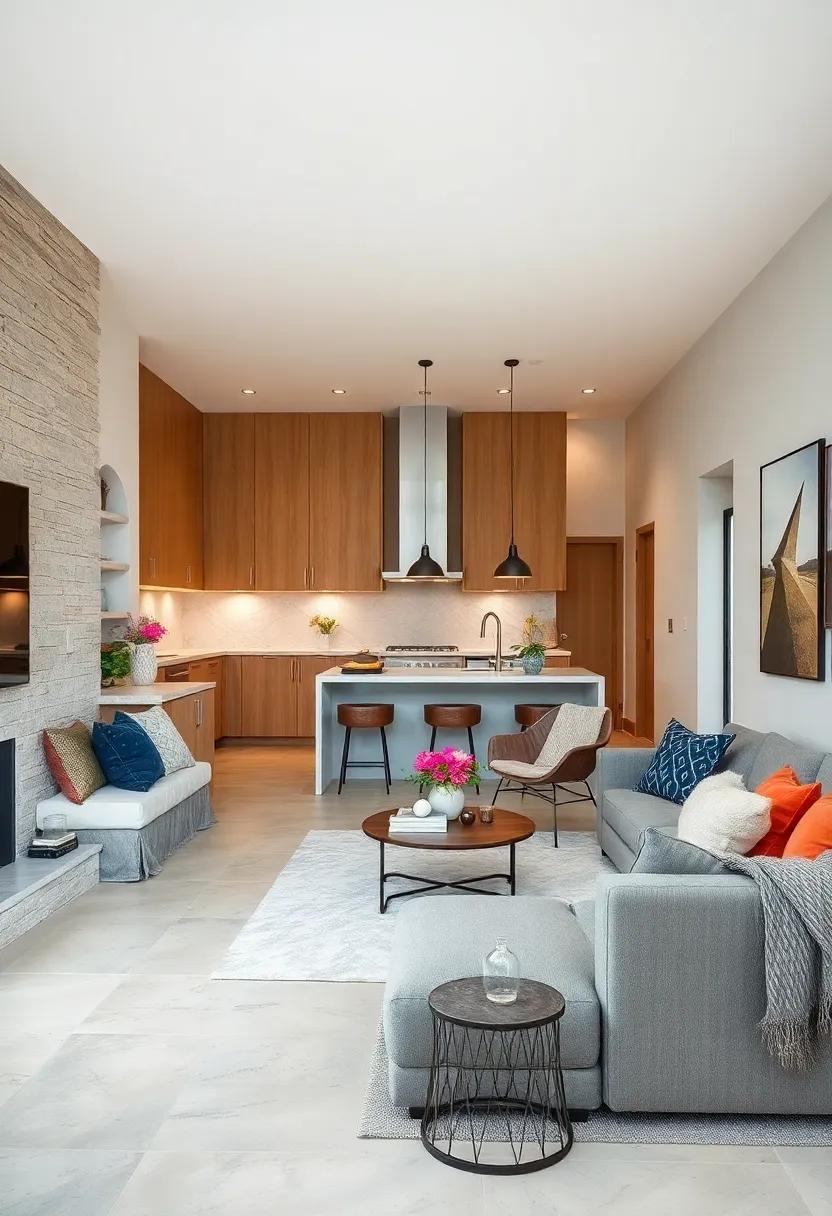 Consider Built-In Furniture: Explore built-in benches or side tables that blend seamlessly into your design for an uncluttered look