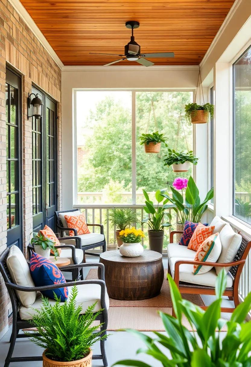 Hanging Planters: Embrace space-saving with foldable hanging planters that can be repositioned or taken down to keep your porch looking fresh and organized