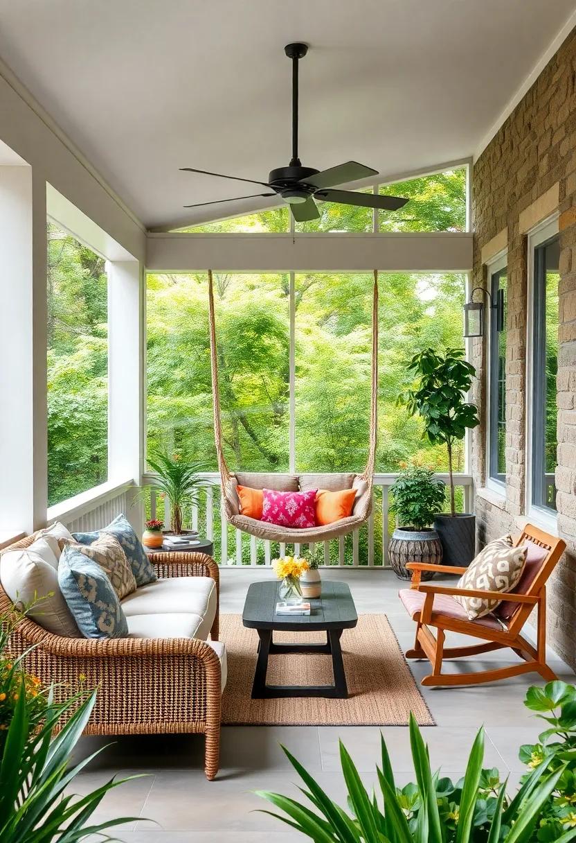 Hammock Swing: Hang a stylish foldable hammock or swing chair that can be easily stowed away, providing a fun spot to relax without occupying permanent space