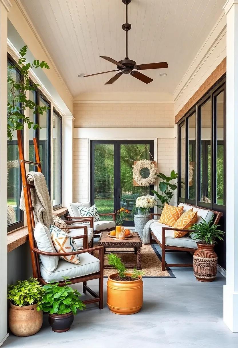 Blanket Ladder: Add a foldable blanket ladder that can be tucked against the wall for chic decor while providing easy access to cozy throws on chilly evenings