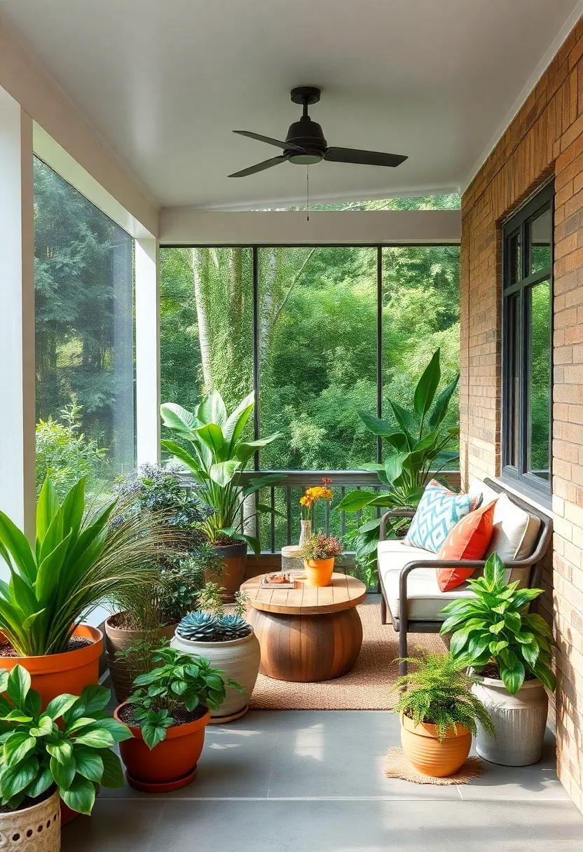 Create a Cozy Nook: Arrange potted plants around a small seating area to create an inviting, lush retreat perfect for relaxation