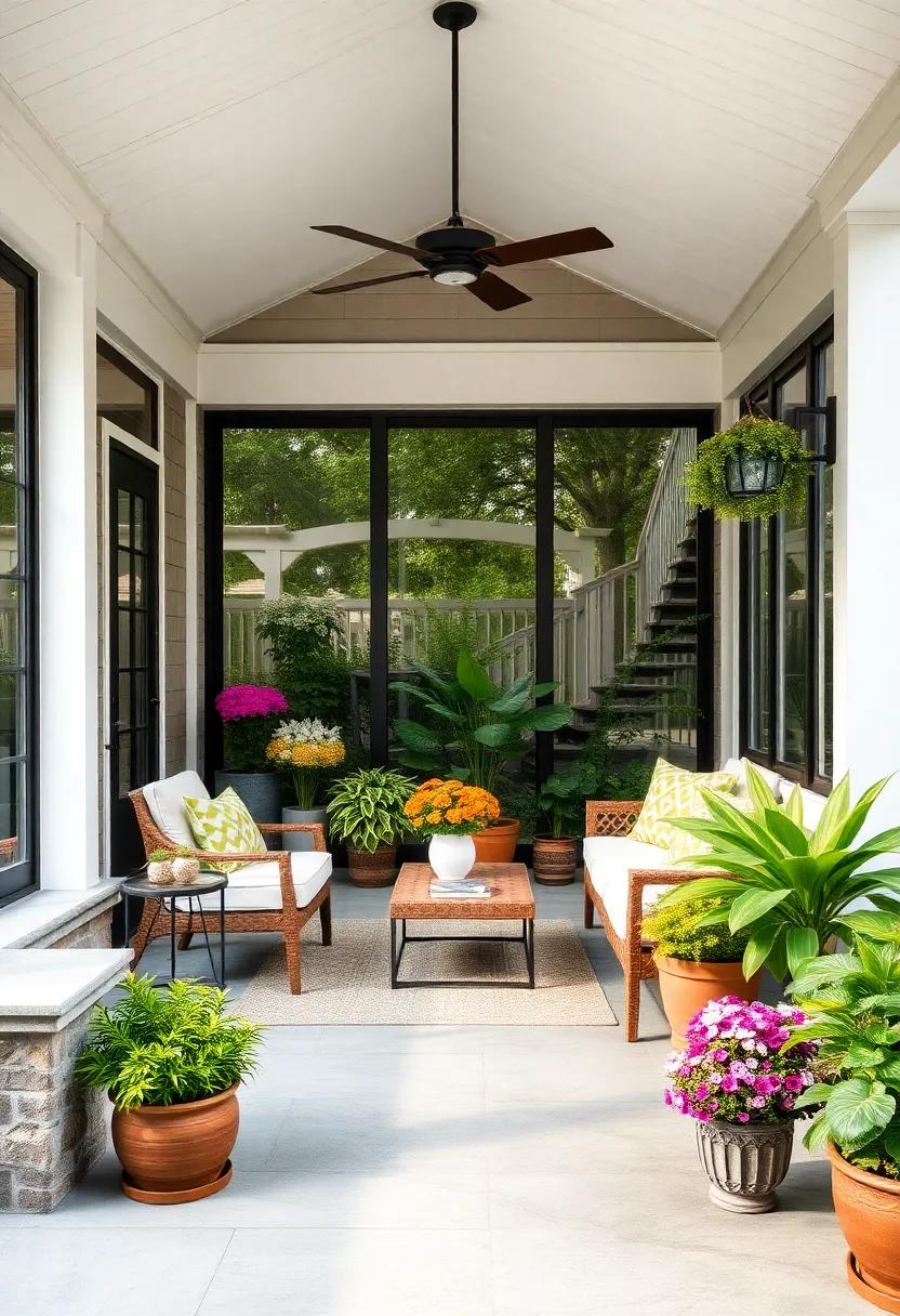 create a Seasonal Display: Swap out seasonal plants and flowers to keep your porch looking fresh and inviting throughout the year