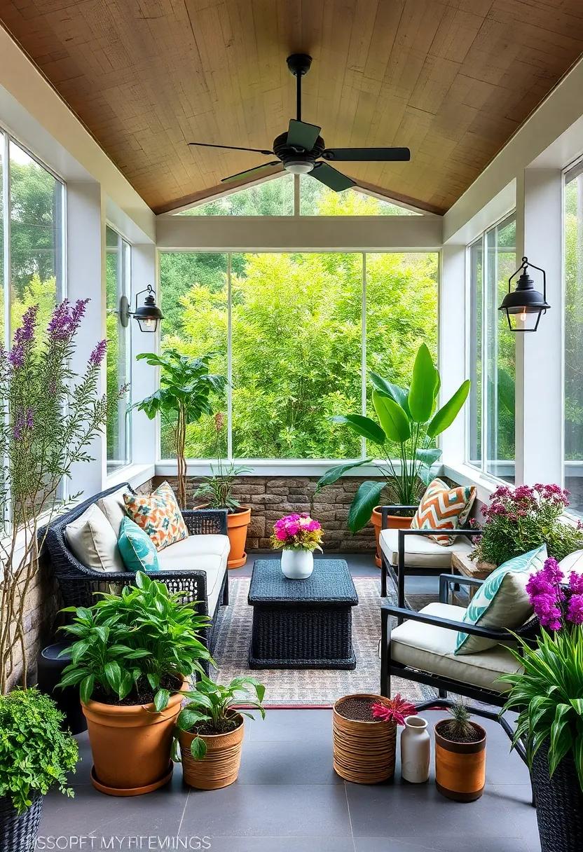 Incorporate Aromatic Plants: Choose fragrant herbs like lavender or rosemary to enhance your porch experience with delightful scents