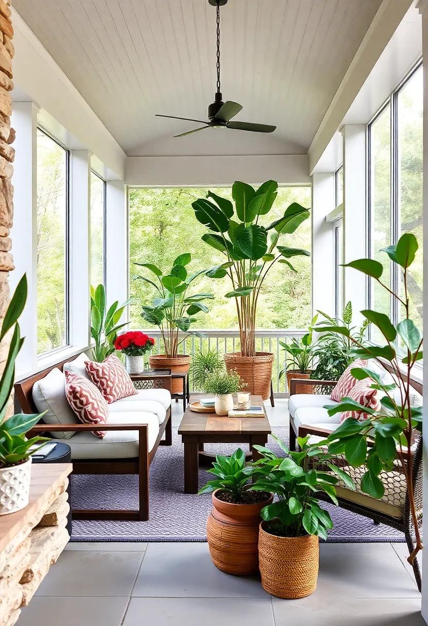 Create a Focal Point: Position a tall statement plant, such as a fiddle leaf fig or a snake plant, to draw the eye and anchor the space