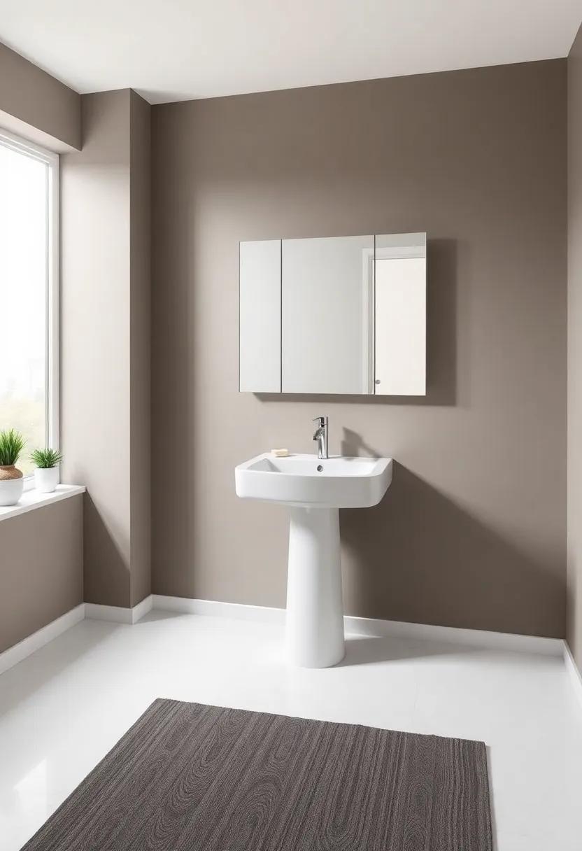 Compact Vanity: Select a compact vanity or pedestal sink to save floor space while still providing essential storage and functionality
