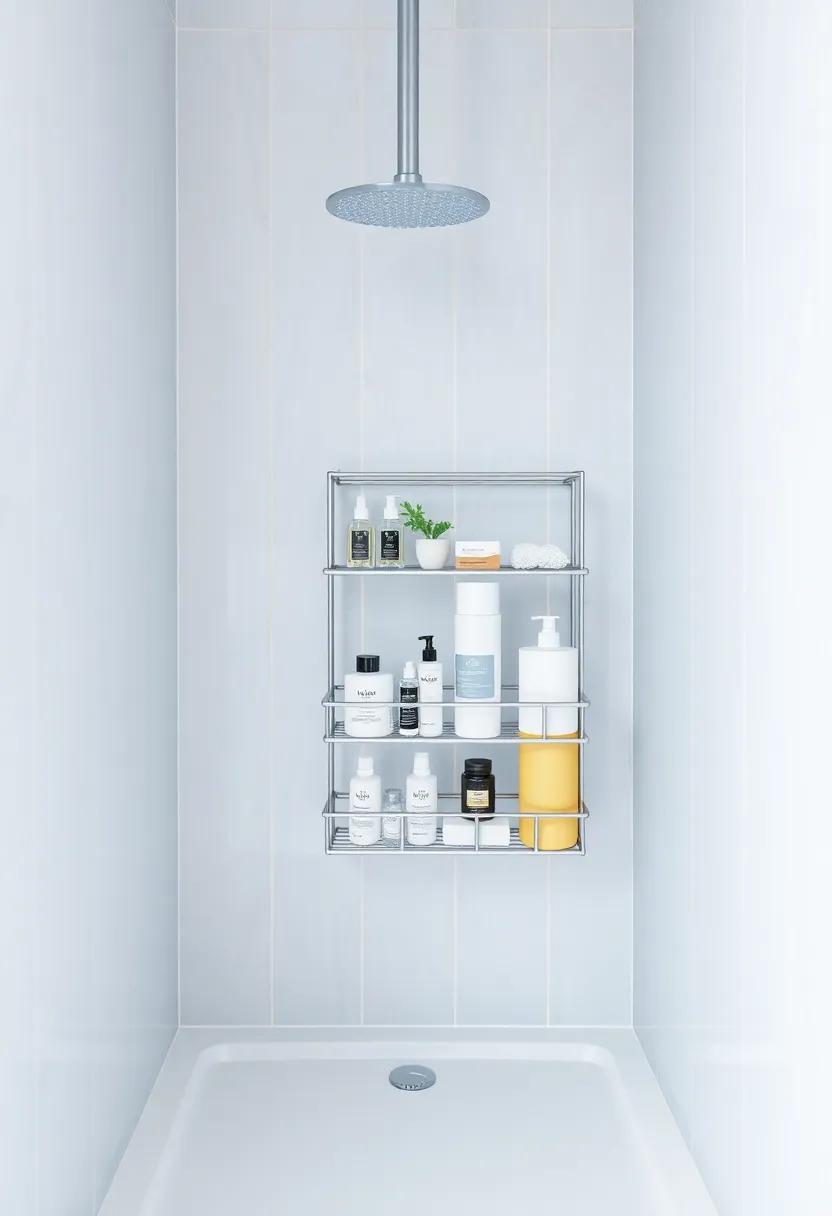 Space-Saving Caddy: Employ a shower caddy to keep bath products organized and easily accessible while minimizing clutter around the shower area