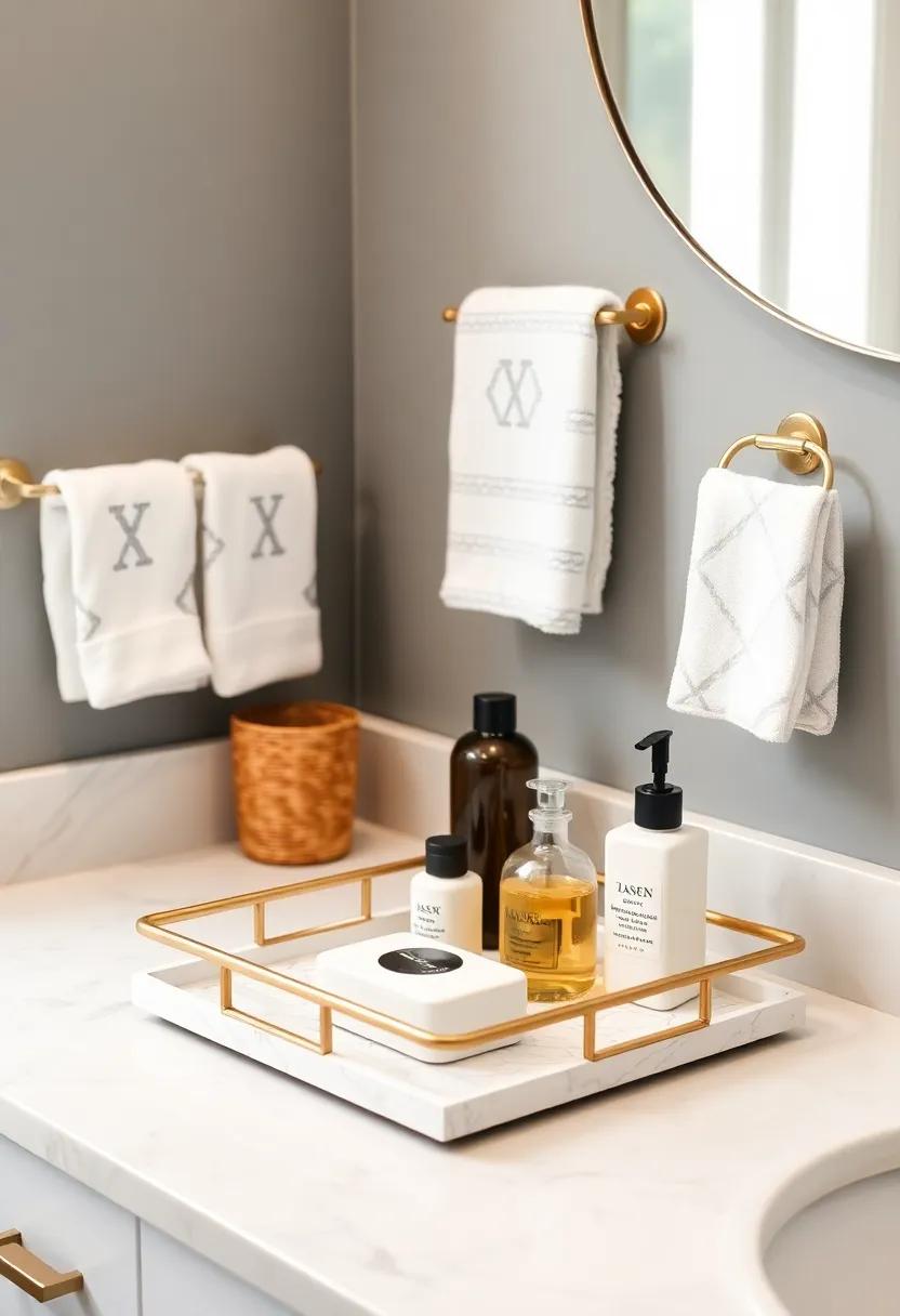 Statement Backsplash: Add a vibrant or patterned backsplash behind the sink to serve as a focal point and infuse character into your small bathroom