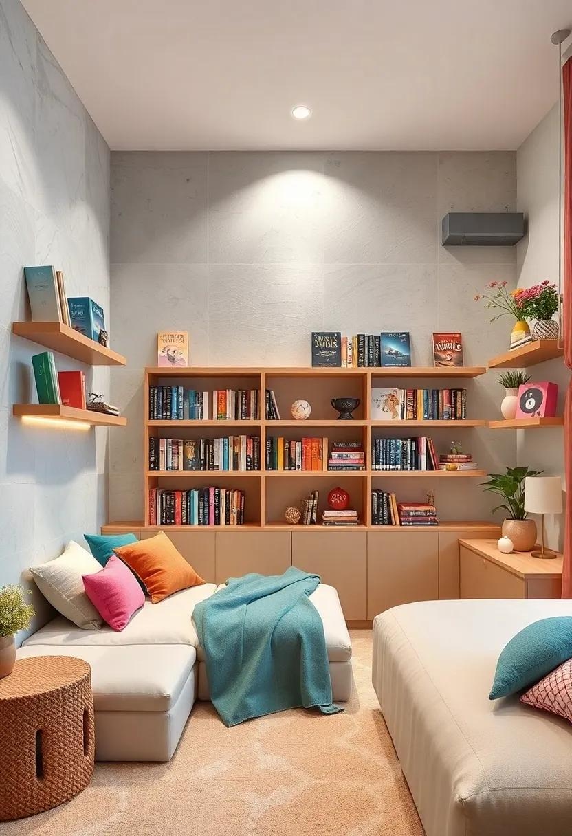 Creative book ​Displays: ‌Turn​ vertical ‌space into‍ an artful feature with book ledges ⁢or wall-mounted book displays that showcase favorite⁤ reads while saving floor space