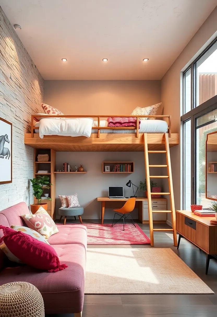 Lofted Bed: ‍Maximize vertical space by opting for ‌a ‍lofted bed, creating an entire area beneath for ‌a cozy reading⁤ nook or a mini study zone
