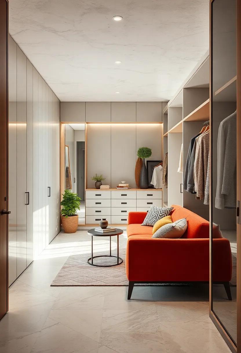 Sophisticated Seating: Add a comfortable ⁤seating ​area in your wardrobe ⁣that invites you to linger and enjoy the ‍space