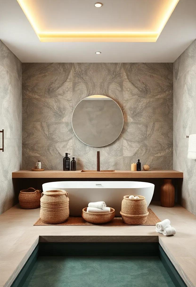 Textured Accessories: Integrate various textures, such as woven baskets or ceramic containers, to create visual interest and comfort