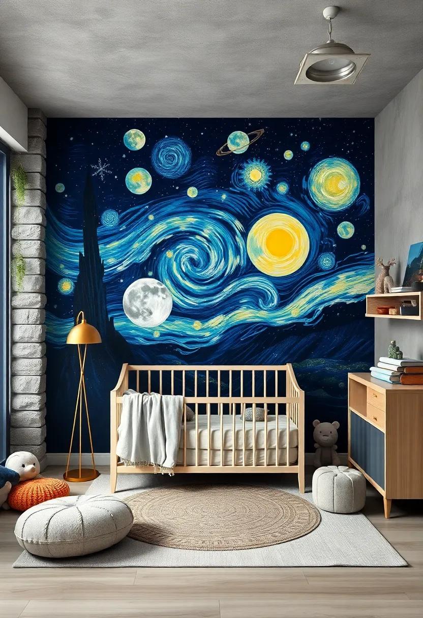 Celestial Wall Art: Adorn the​ walls with artwork featuring dreamy⁣ moons, planets, and starry skies to inspire wonder and ⁢imagination