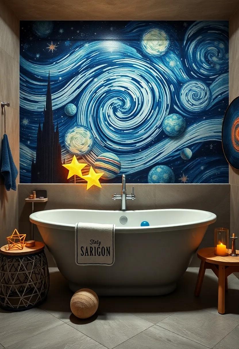 Celestial-themed Bathtub: Make bath time fun ⁣with rubber toys that resemble stars or planets, adding⁤ a ‌galactic touch⁢ to daily routines