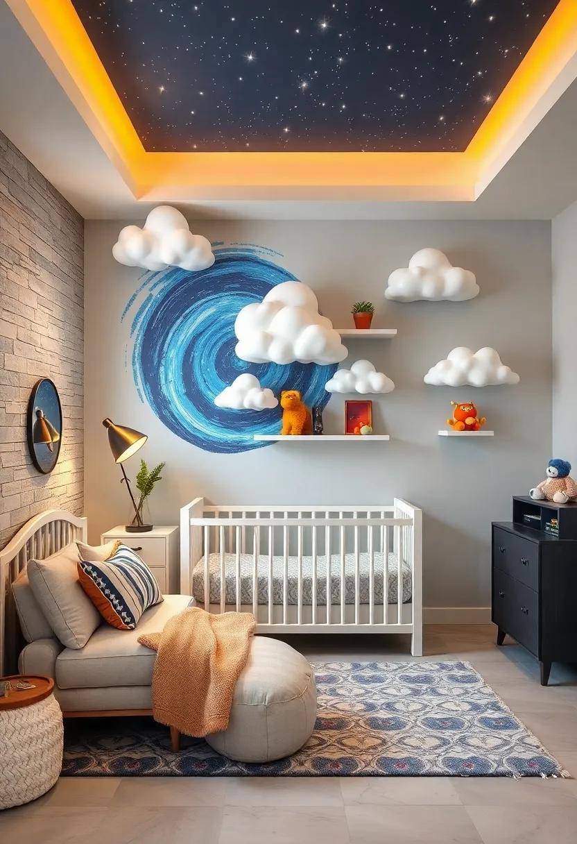 Whimsical⁤ Cloud Decor: Incorporate cloud shelves or wall‍ decor to evoke a ⁢dreamy atmosphere while providing fun storage solutions