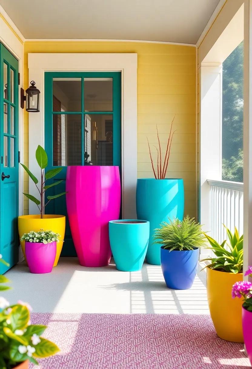 Colorful ⁢Planters: Replace traditional planters with vibrant, oversized pots in shades of teal, fuchsia, ⁣or sunshine ‍yellow