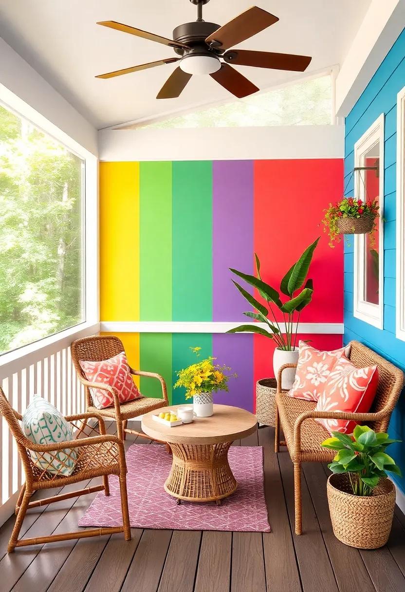 Rainbow Accent Walls: Paint one wall in a vibrant color⁢ or use removable wallpaper with bold patterns for an instant pop