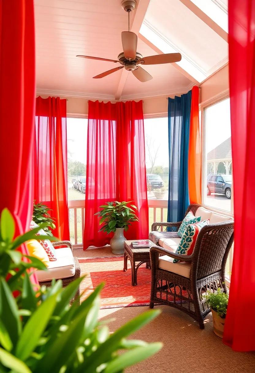 Vibrant Outdoor ​Curtains: Frame your​ seating area⁤ with colorful outdoor curtains that⁢ billow in the breeze‍ for a ‌relaxed feel