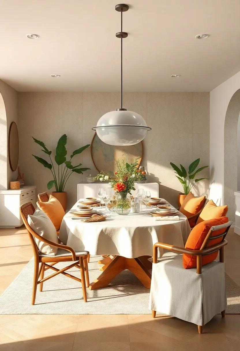 Nature-Inspired Textiles: Opt for tablecloths and napkins made from natural materials like linen or cotton with earthy tones