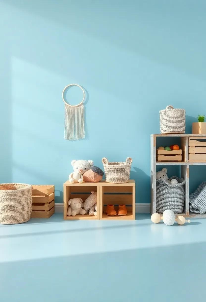 Upcycled Toy Storage: Use creatively upcycled materials, such as wooden⁣ crates or ⁤baskets, to create stylish and⁤ sustainable storage solutions ⁣for ​children's rooms