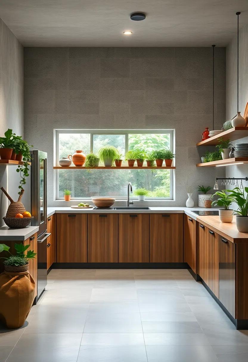 Invest in a kitchen garden setup to grow your herbs and vegetables, reducing your carbon footprint and promoting sustainability