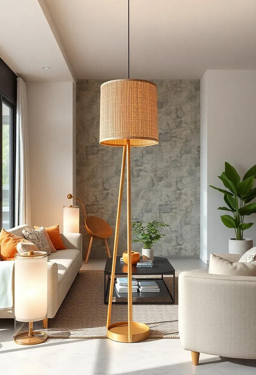 Bamboo Floor lamp with Natural Fiber Shade – An enchanting blend of bamboo and natural fibers, perfect for creating cozy corners in your living space