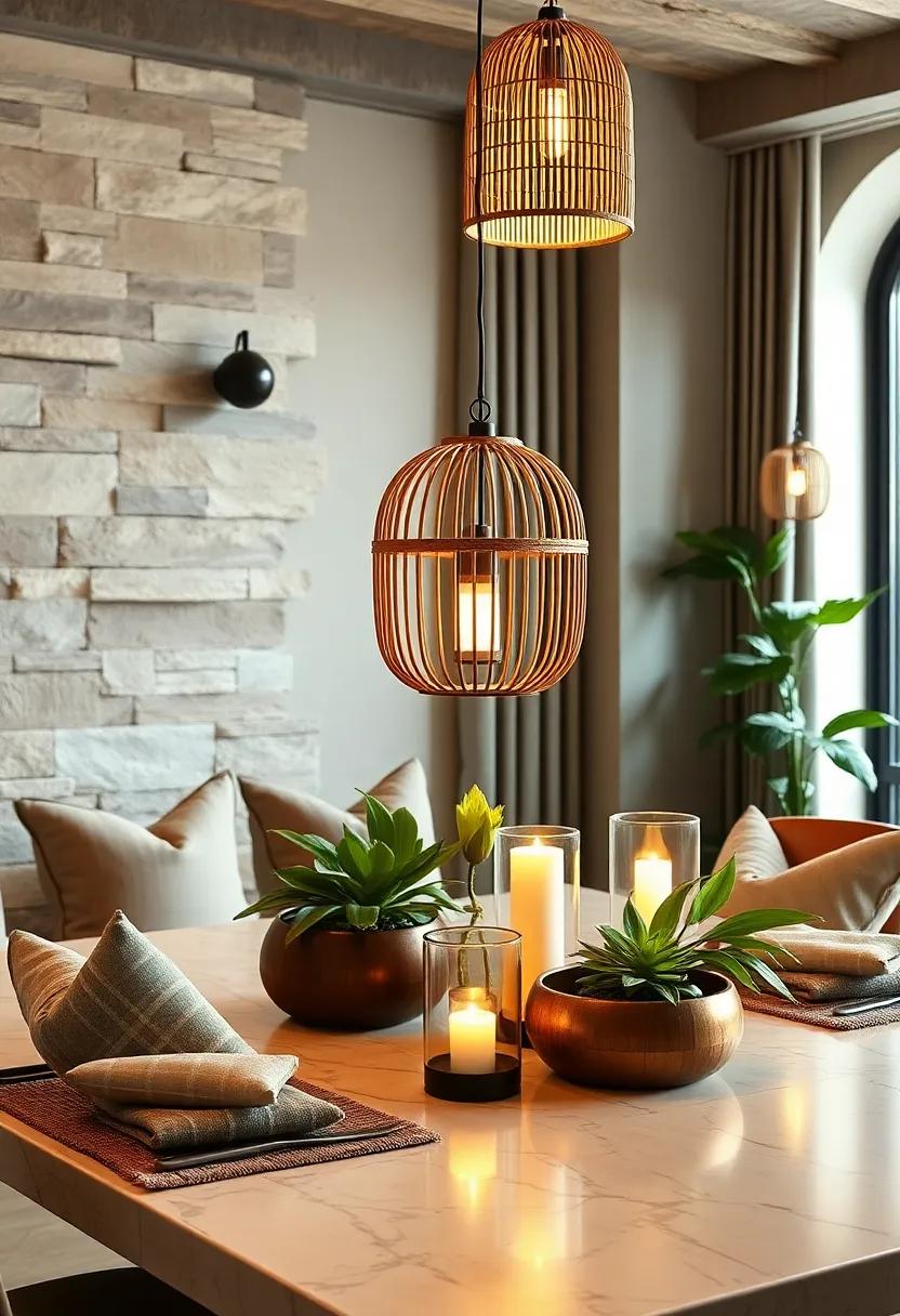 Bamboo Chandelier with a Modern Twist – A statement piece for dining areas, this chandelier marries contemporary design with sustainable materials