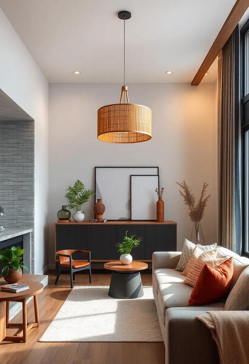 Bamboo Drum Shade Pendant Light – This beautiful pendant features a drum shade design, offering soft light diffusion and stylish design