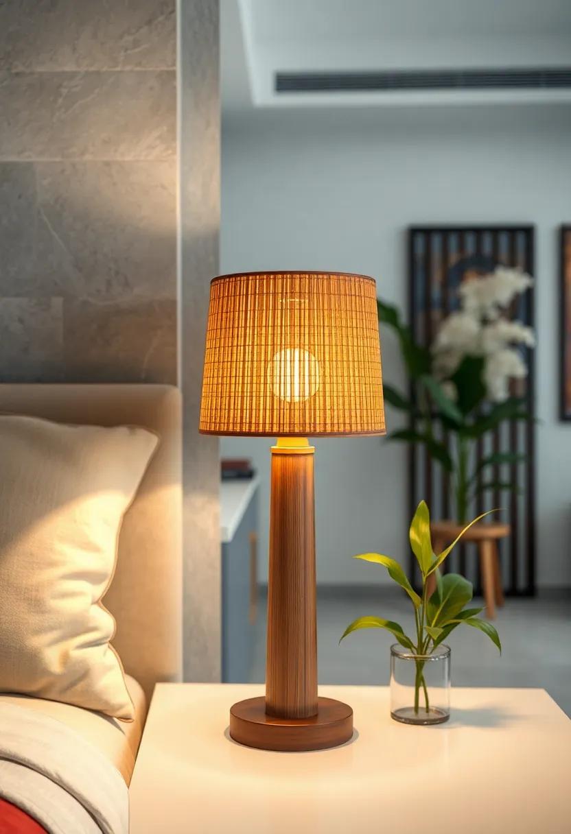 Tapered Bamboo table Lamp – A chic and slender design for bedside tables or desks, providing stylish illumination without taking too much space