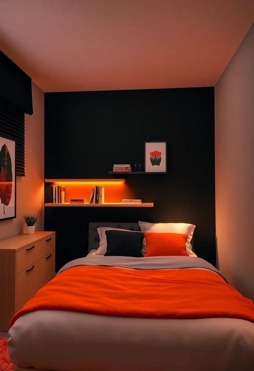 Feature ⁤an accent chair upholstered ⁣in a bold tangerine print to ‍create⁣ a statement ‌corner in the room