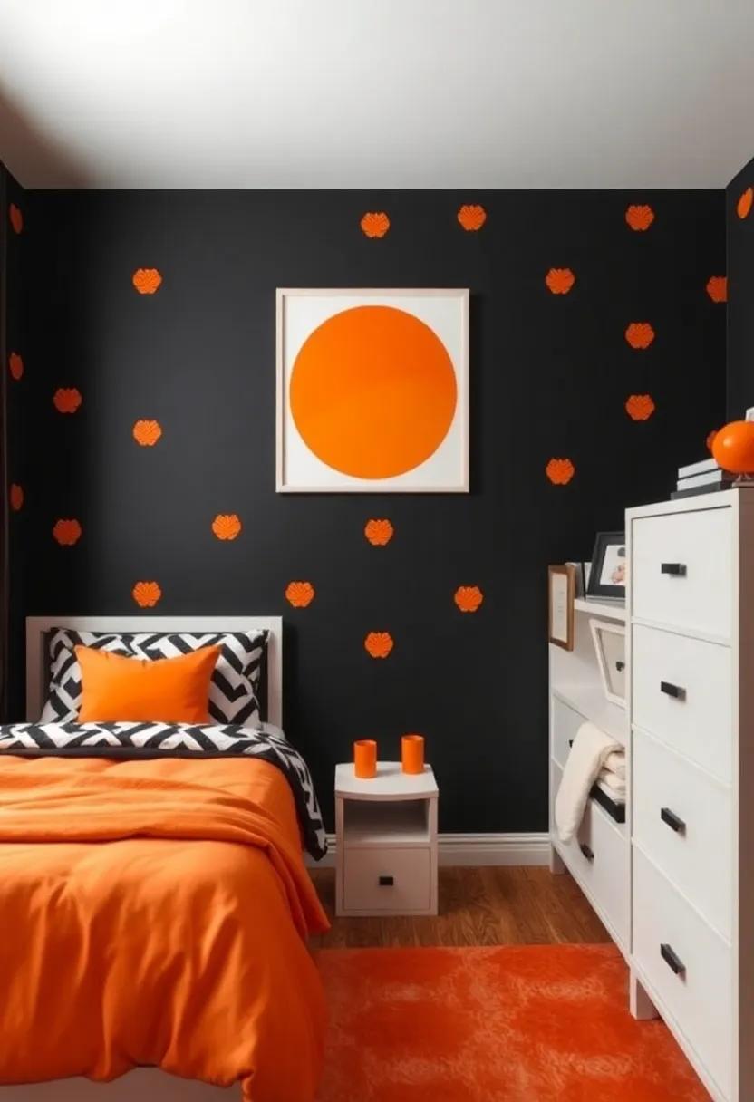 Use peel-and-stick wall decals in tangerine patterns that‍ are easy to apply and remove ‌as tastes change