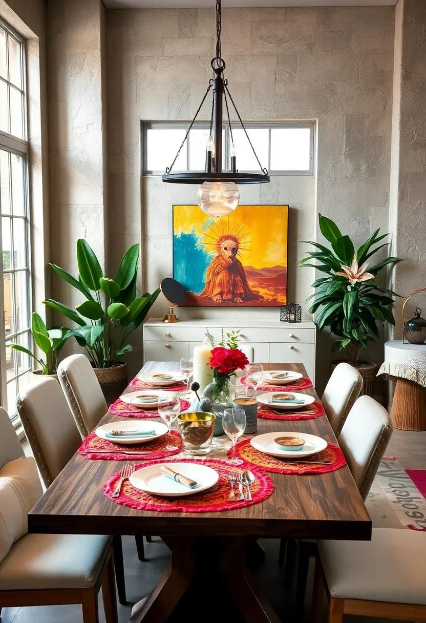 Colorful​ Placemats: Mix and⁤ match thrifted​ placemats to‌ add layers of texture and color to ⁢your dining table decor