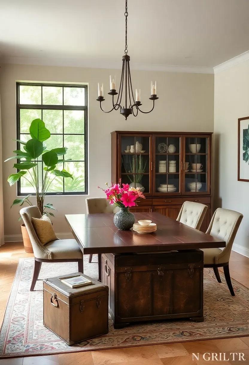 Decorative Chests: Use an ‌antique trunk or chest as a unique‌ side table or storage piece, instantly elevating your dining room's style