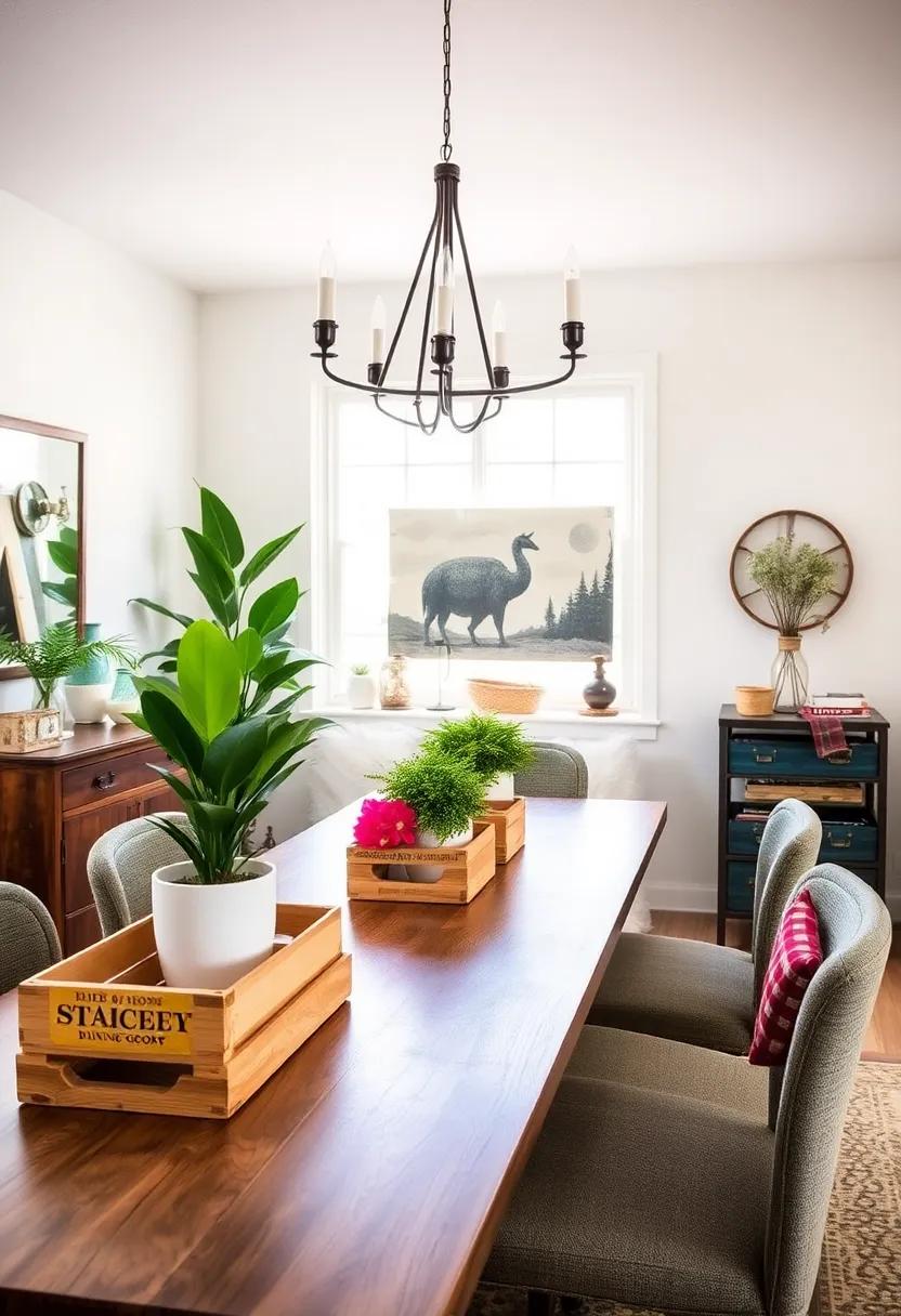 Repurposed Wooden Crates: Use⁣ these versatile crates as stylish storage solutions or as display stands for potted plants on your dining table