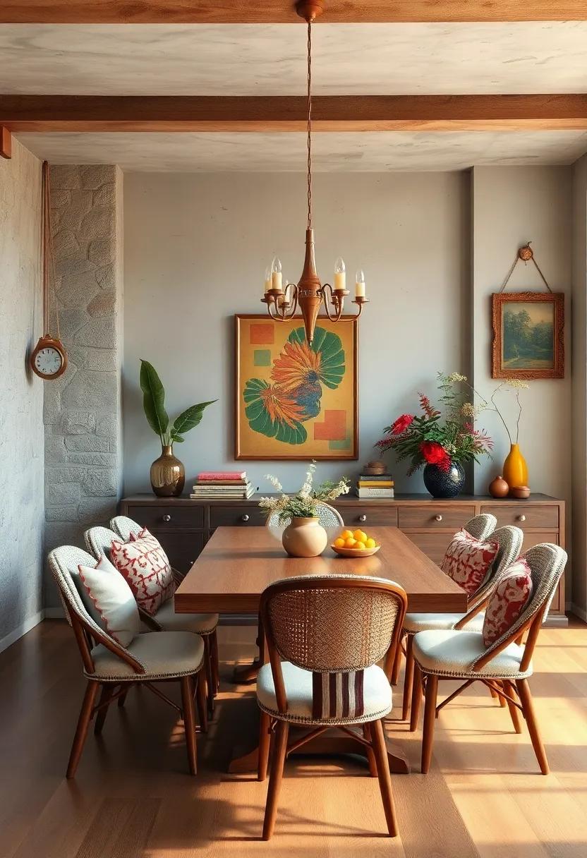 Vintage Artwork:​ Look for art pieces or prints that capture your aesthetic and add them to your dining room walls for a personalized touch